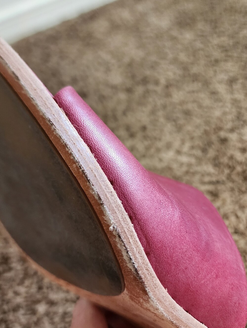 Frye Women's Open Toe Slide Mule Block Heel Plum Color 8.5 Cottagecore - Picture 13 of 13